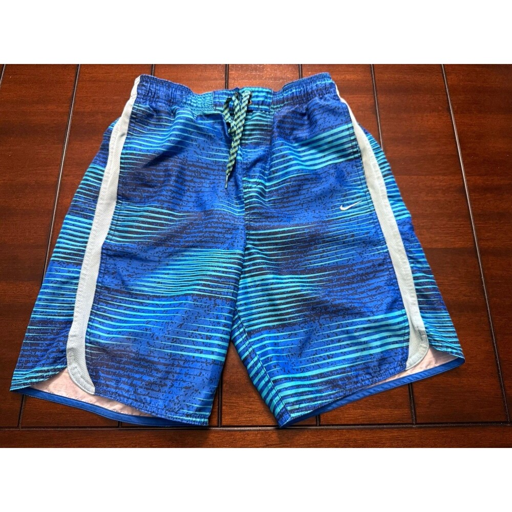 🔥🔥Men Sz S Multi Color Stripe Nike  Swim Shorts Trunks - Ships Fast!!!!